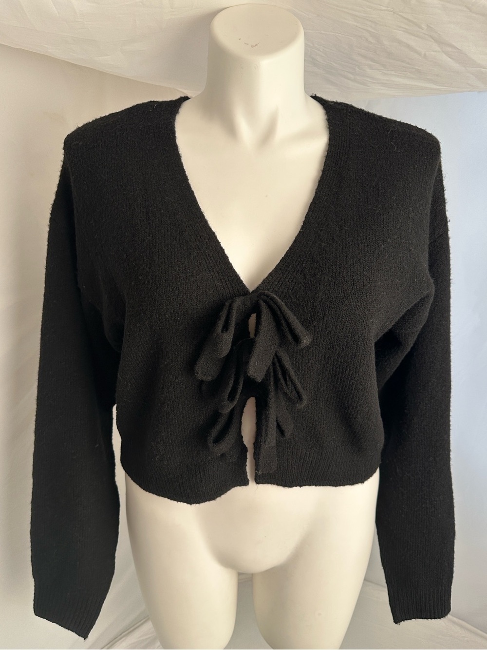 MABLE black Sawyer triple bow oversized sweater S